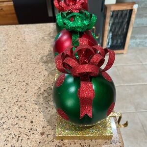 Pier 1 Glittering Red and Green Holiday stocking holders